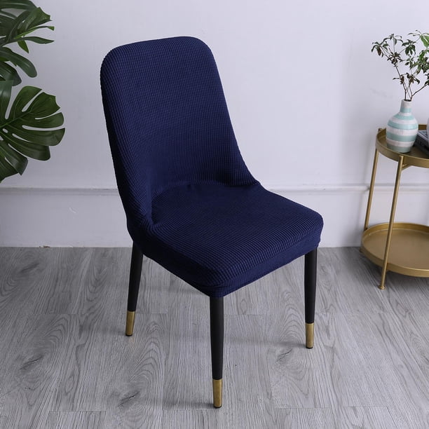 Cubierta de silla de comedor de tela de poliéster elástica , comedor, cocina de hotel, asiento de , antideslizantes, decoración Azul oscuro Soledad Fundas Sillas Fundas