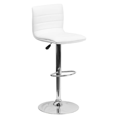 Flash Furniture Contemporary Vinyl Adjustable Height Barstool with Chrome Base, Multiple Colors
