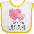 thumbnail image 3 of Inktastic I Love My Great Aunt Two Hugging Hearts Boys or Girls Baby Bib, 3 of 4