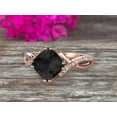 thumbnail image 4 of 1.80 Carat Cushion Cut Black Diamond Moissanite Engagement Ring Infinity Twisted Curved Promise Ring On 10k Rose Gold, 4 of 7