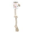 thumbnail image 3 of Mammoth Flossy Chews 100% Cotton White 3 Knot Tug Rope Dog Toy, Large, 25", 3 of 5