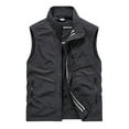 thumbnail image 2 of APEXFWDT Men's Mesh Fishing Vest Zipper Pockets Photography Outdoor Sleeveless Jacket Travel Utility Work Vest,L,Black, 2 of 8
