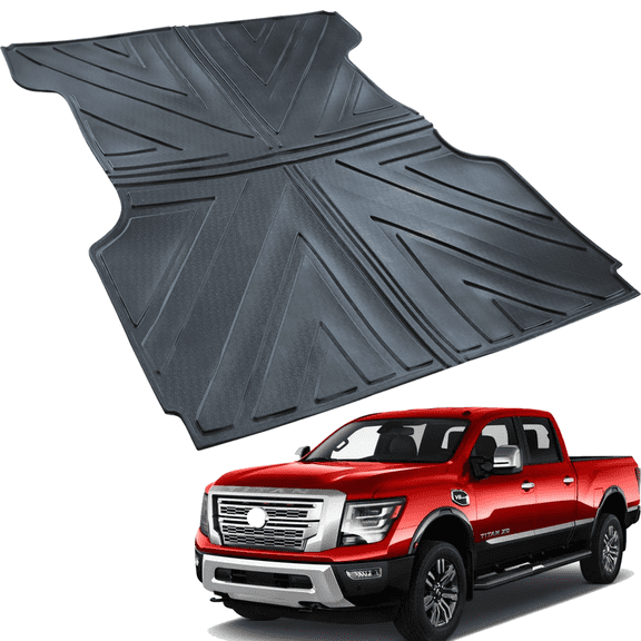 Rear Seat Car Floor Mats for 2004-2024 Nissan Titan - Custom Fit TPE Rubber Non-Slip Automotive Floor Liners, Easy to Clean All-Weather Back Protector and Cargo Mat