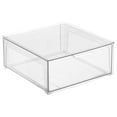 thumbnail image 3 of mDesign Plastic Stackable Bathroom Storage Organizer with Pull Out Drawer, Clear, 3 of 6