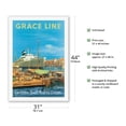 thumbnail image 2 of Caribbean - South America Cruises - Willemstad Harbour Curaçao - Grace Line - Vintage Ocean Liner Travel Poster by Carl G Evers c.1957 - Fine Art Rolled Canvas Print 27in x 40in, 2 of 4