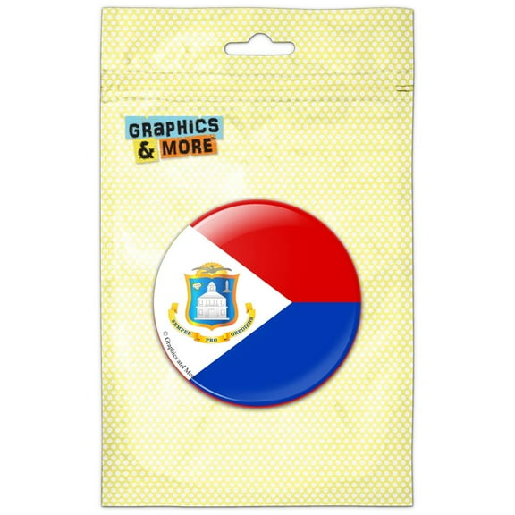 Sint Maarten National Country Flag Pinback Button Pin Badge