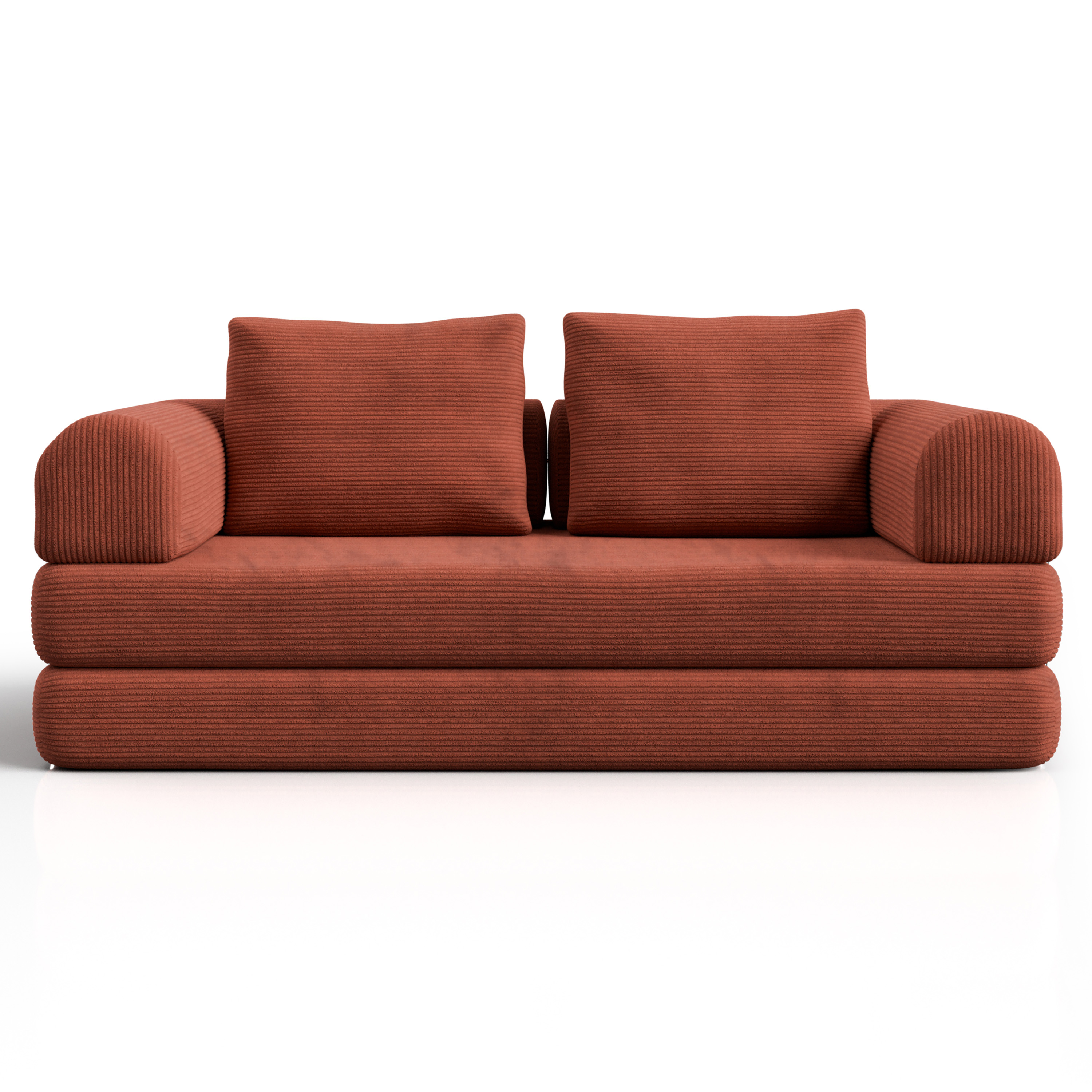 Furniture of America Everett Modern Chenille Multifunctional Compressed Sofa, Rustic Brown