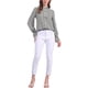 thumbnail image 2 of Blusa de Cuadros de Gingham para Mujeres con Volantes, Cuello en V, Botones Frontales, Manga Larga, Camisa de Cuadros, Talla L, Color Negro, 2 of 6