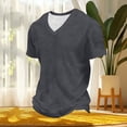 thumbnail image 6 of Lzobxe Mens T-Shirts Henley Short Sleeve V Neck Casual,Size S-5XL, 6 of 7
