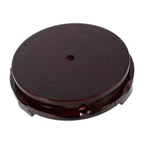 OULII Round Solid Wood Display Stand Dark Red Vase Plant Pedestal for Home Decor