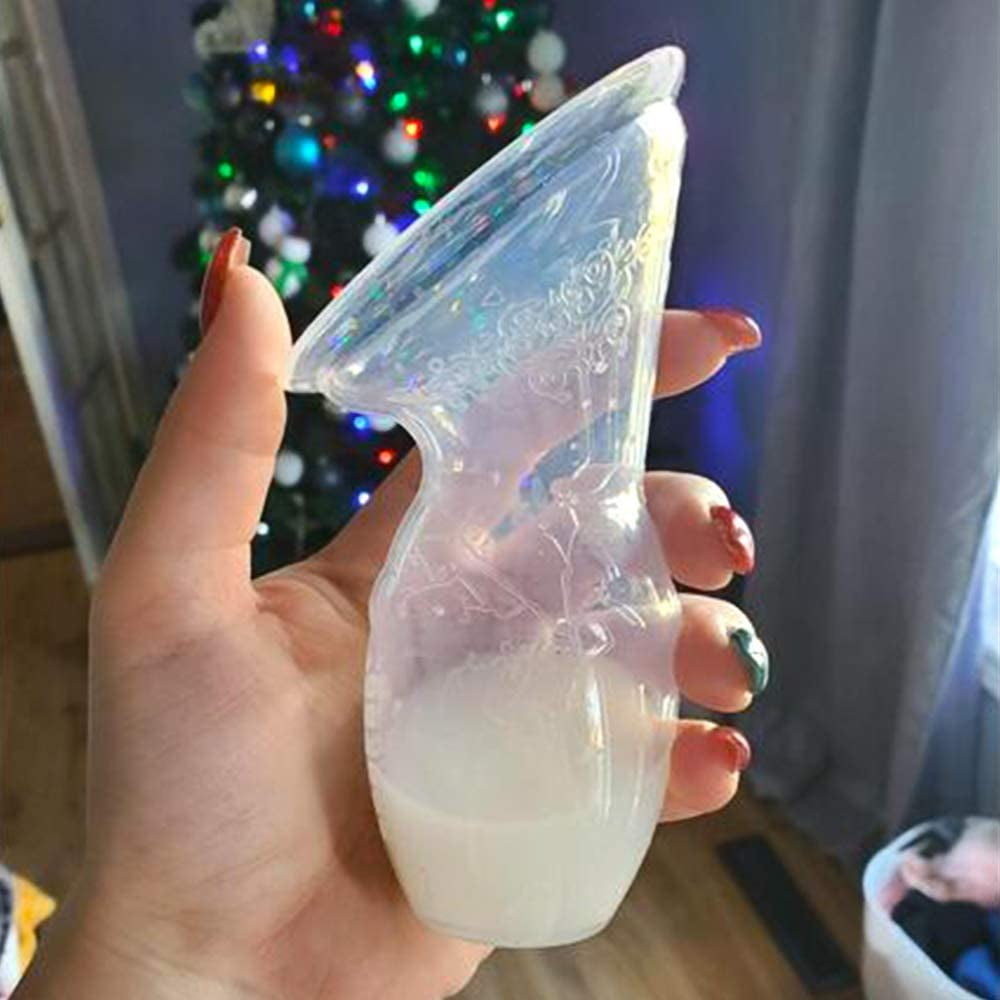 Haakaa Manual Breast Pump with Storage Milk Bottle for Breastfeeding 100% Food Grade Silicone BPA PVC and Phthalate Free (4oz/100ml Pump + 160ml Storage Milk Bottle)