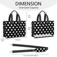 thumbnail image 3 of Canvas Tote Bag for Women with Compartments, Large Black Polka Dot Teacher Student Shoulder Bag Nurse Purses Crossbody Bags Work Laptop Book Bag Satchels Handbags, 3 of 6