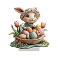 thumbnail image 3 of YWIYIUD Easter Decoration Spring Easter Centerpieces Tiered Tray Decor BunnyOrnament 2D Acrylic Desktop Ornament Cartoon Cute Easter Rabbit Egg Flower Decoration for Living Room Holiday Party Supplie, 3 of 8