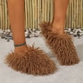 thumbnail image 4 of Women's Curly Furry Slippers, Indoor Thermal Cozy Fuzzy Shoes, Warm Bedroom Floor Plush Slippers With Non-slip Sole, 4 of 8