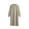 thumbnail image 2 of DecSea Women's 2024 Trendy Fall Long Sleeve Sweater Dress Round Neck Pullover Sweater Ribbed Knit Mini Dress, 2 of 3