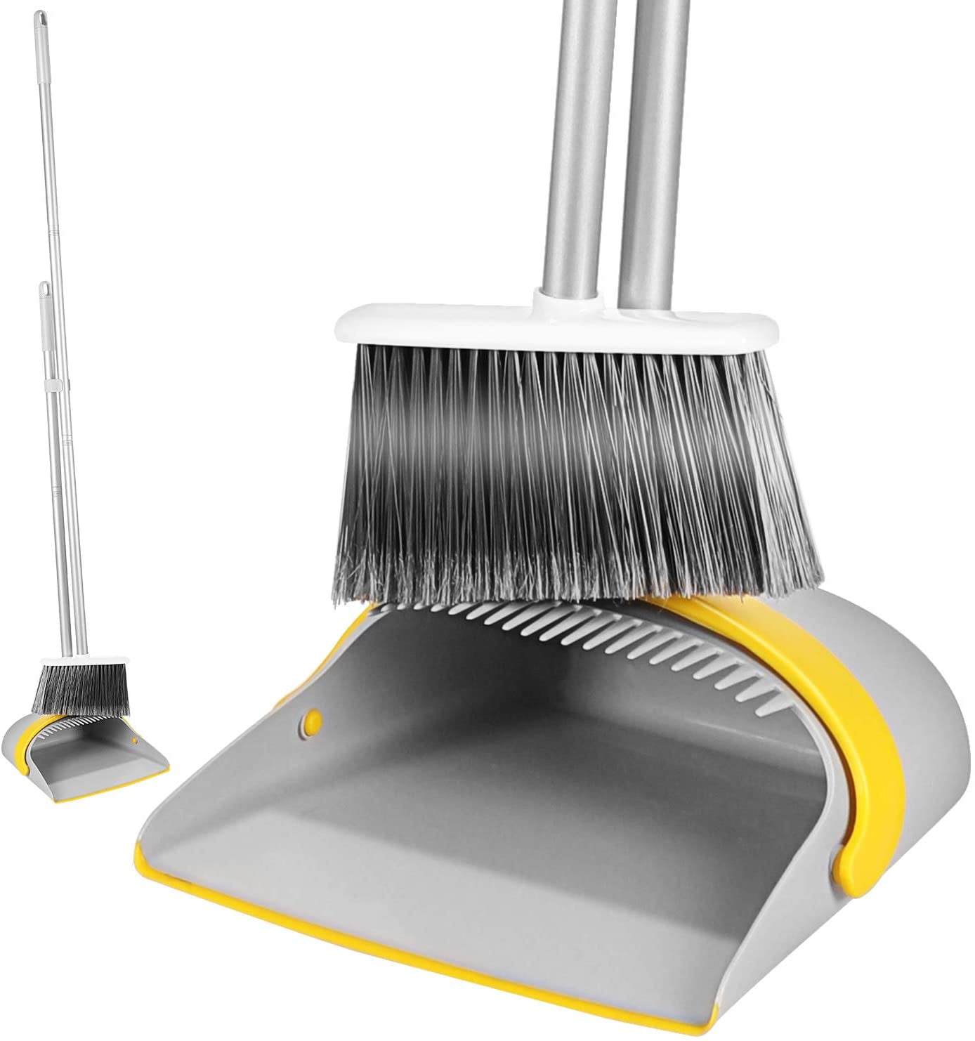 Eyliden Broom and Dustpan Set Bristles upright Stand up Long Handle