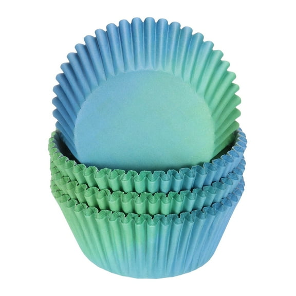 Uxcell 100 Count Cupcake Liners Cupcake Cups Standard Size Muffins Liners Papers Baking Cups Wrappers Greaseproof Blue Green Gradient