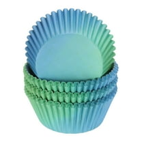Uxcell 100 Count Cupcake Liners Cupcake Cups Standard Size Muffins Liners Papers Baking Cups Wrappers Greaseproof Blue Green Gradient