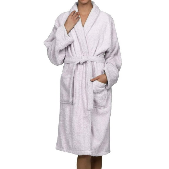 Superior Terry Cotton Adult Unisex Soft Lightweight Bathrobe, Medium, Lilac