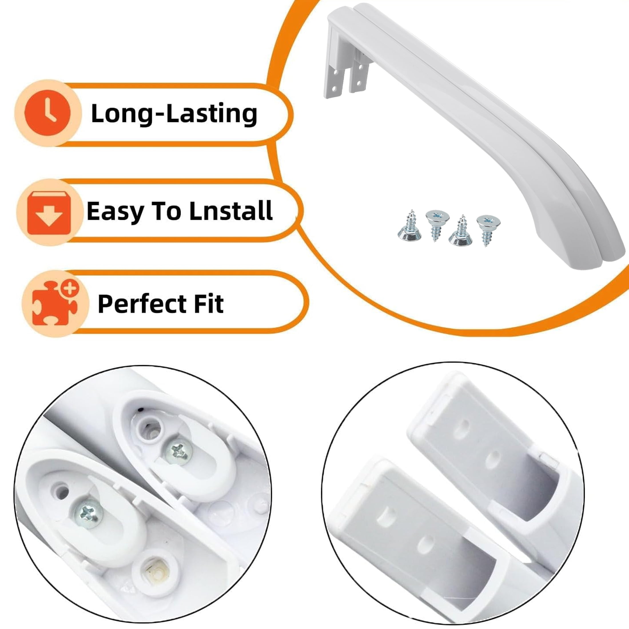 MOTMAX 5304486359 Refrigerator Door Handle Set Compatible with Frigidaire, Replaces 5304506469 5304504507 242059501 242059504 (2 Pcs)