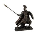 thumbnail image 1 of Hector Cheval de Troie Combattant Bronze Finition Statue W / Bouclier et Lance, 1 of 4