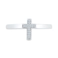 thumbnail image 2 of DGOLD Bague Croix en Argent Sterling Blanc avec Diamant Rond (0.03 Cttw), 2 of 4