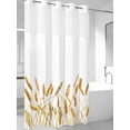 thumbnail image 4 of Fall Wheat No Hook Shower Curtain Waterproof, Bathroom Curtains with Snap in Liners and See Through Top Window, Autum Botanical Farmhouse Yellow Orange Hotel Style Bathtub Curtains Shower 36"Wx72"L, 4 of 8
