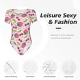 thumbnail image 6 of Naloa Strawberry And Cheery Women's Short-Sleeved Onesie, One-Piece Swimsuit for Parties, dates, clubs - Medium, 6 of 9