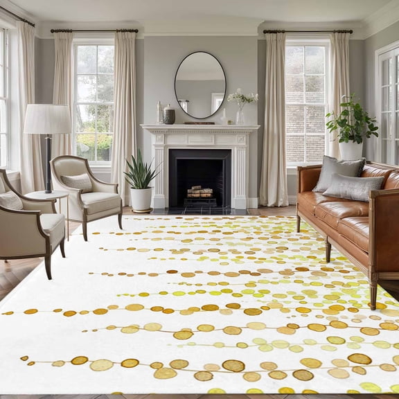5'x7' Area Rugs for Living Room Bedroom, Sage Green Polka Dots Washable Rug Carpet Runner Indoor Outdoor, Vintage Abstract Art Watercolor Non Slip Floor Mats Area Rug for Kitchen, Nursery