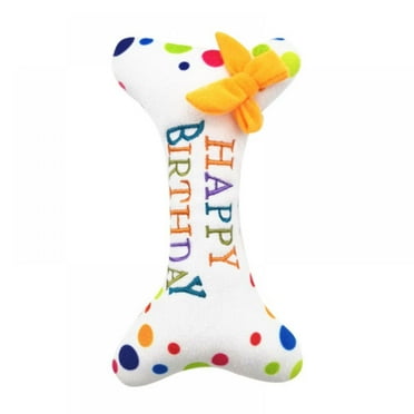 Happy Birthday Party Dog Toy Unique Squeaky Plush Dog Toys Funny Pet Gift ,Fun, Durable, and Safe