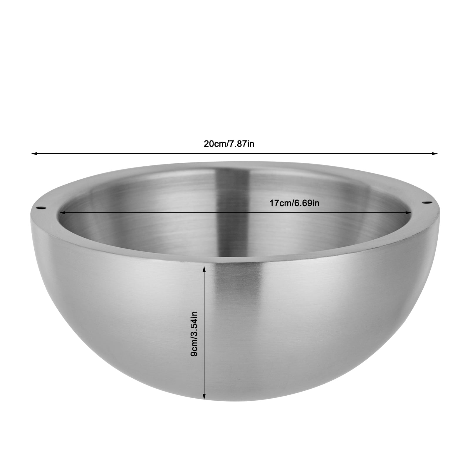 5 PCS 20*9cm Salad Bowl Silver Round Stainless Steel Salad Bowl for Rice Dipping Sauce Oatmeal Sauce Baby Food