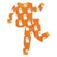 thumbnail image 3 of Miaoju Halloween Pajama Set Ghost Print Long Sleeve Two Piece Top And Pants Ultra Soft Polyester Sleepwear Loungewear Holiday Gift Pajama Party, 3 of 6