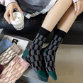 thumbnail image 4 of pares de calcetines a rayas de colores, lindos calcetines deportivos para mujer, 4 of 5