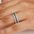 thumbnail image 5 of NYS Jewellers 2.10 Ctw Princess Cut Black Diamond Womens Eternity Band Ring 14K White Gold Plated 925 Sterling Silver -6, 5 of 5