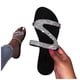 thumbnail image 5 of Amzcrzy Zapatos de mujer,Zapatos de mujer,Zapatillas de mujer, Sandalias planas informales con cristales sólidos y estilo romano para mujer, tallas grandes Sandalias Mujer Zapatillas De Casa, 5 of 7