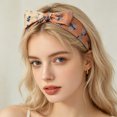 thumbnail image 4 of UJNDER Summer French Floral Print Silk-like Headband for Hair Wrap Scarf Bow Tie Soft Boho Style Head Tie Accessory Headbands for Women,01_Orange,One Size, 4 of 5