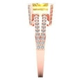 thumbnail image 3 of 2.45 ct Emerald Cut Natural Citrine Solitaire with Simulated Diamond Accents 14K Rose Gold Womens Engagement Ring, 3 of 5