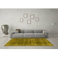 thumbnail image 3 of Ahgly Company Machine Washable Indoor Round Oriental Yellow Industrial Area Rugs, 7' Round, 3 of 4