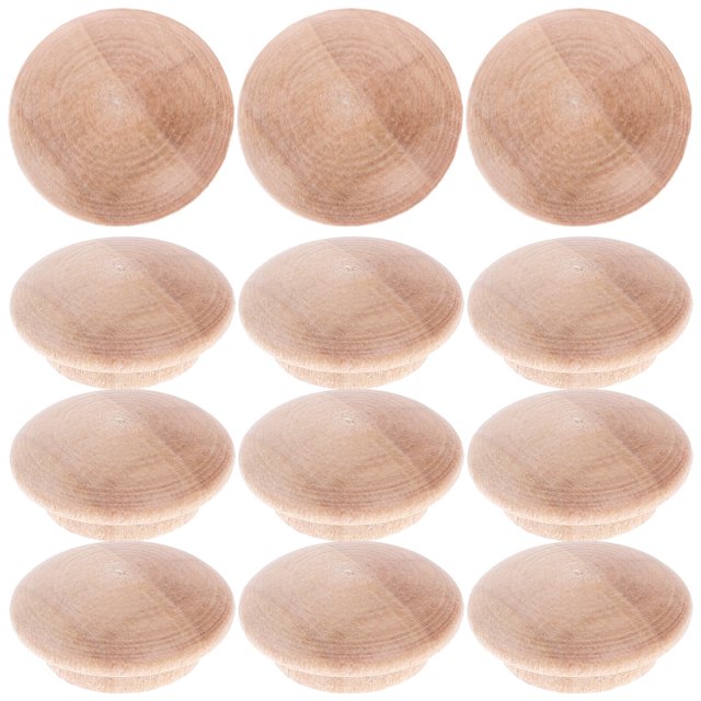 25 PCS Button Wood Plugs Wooden Screw Hole Plugs for Furniture Stair