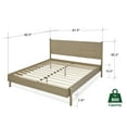 thumbnail image 6 of Aura 45" King Bed Frame with Headboard, Oak Finish, Mid Century, Solid Wood, Light Gray, 6 of 14