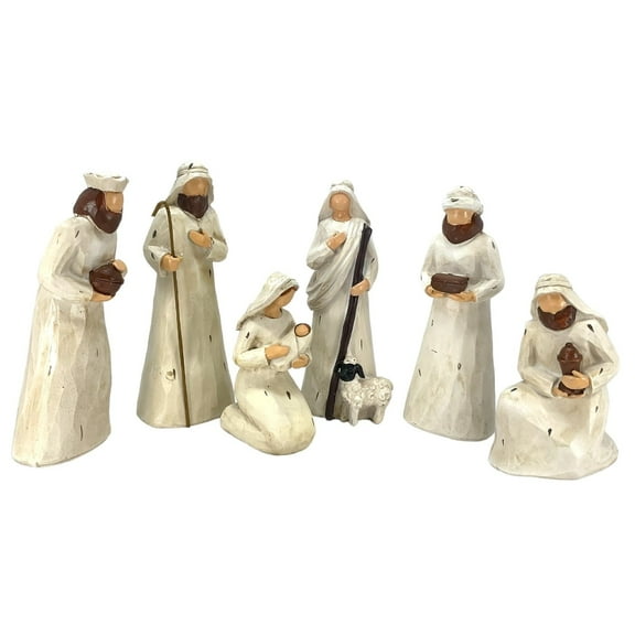 Gerson 2650130 Resin Nativity Figurines, Set of 6