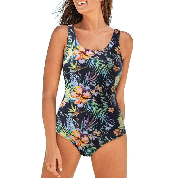 Traje de baño de una pieza Prolriy para mujer 2024, popular traje de baño para mujer, chaleco con estampado de hojas y flores, traje de baño teñido anudado con estrellas y cielo, trajes de baño para