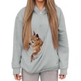 thumbnail image 3 of Cat Hoodie with Pouch Pet Carrier Hoodies Kangaroo Pocket Dog Sweatshirt Unisex Oversized Fit Pet Rest Holder Pullover Pet Walking Casual Fall Winter Daily Wear, Vacation, Travel, 3 of 5