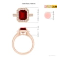 thumbnail image 5 of ANGARA Lab Grown 4 Ct Emerald-Cut Ruby Engagement Ring with Lab Diamond Halo for Women in 14K Rose Gold (Size-10x8mm) | July Birthstone, Anniversary, Jewelry Gift for Women | Lab-Grown Ruby Ring, 5 of 8