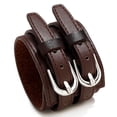 thumbnail image 5 of Pulsera de cuero personalizada estilo punk de línea de automóviles de joyería europea y americana Pulsera de cuero simple y ancha de doble capa para hombres, 5 of 5