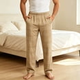 thumbnail image 4 of SBYOJLPB Men's Pajama Pants Plaid Print Elastic Waist Full Length Pants with Pocket, 4 of 7