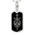 thumbnail image 5 of Calavera Mexican Sugar Skull 79 Stainless Steel or 18k Gold Premium Swivel Dog Tag Keychain, 5 of 16