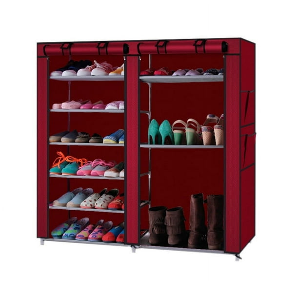Double Row Dust-tight Shoe Cabinet Non-woven Fabrics Large Shoe Rack Organizer Minimalist Furniture Boots Storage Shelves