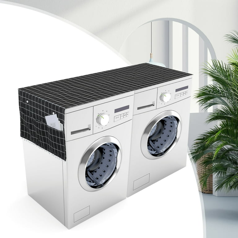 Washer and Dryer Covers for The Top, Magnet Non-Slip Washer Cover with 8 Storage Pockets, Dustproof Laundry Cover Dryer Top Cover, Washing Machine