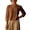 17# Brown, variant on Cropped Linen Tops for Women Rolled 3/4 Sleeve Round Neck Smocked Loose Casual Shirts Lightweight Linen Basic Blouses Red L